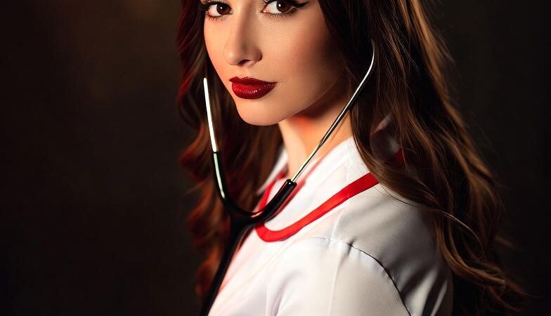 Asiatisches Krankenhausbett-Rollenspiel Erkundung